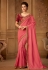 Pink silk embroidered festival wear saree  509